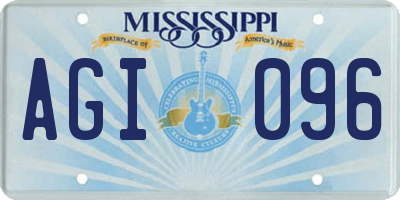 MS license plate AGI096