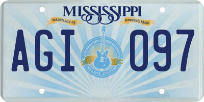 MS license plate AGI097