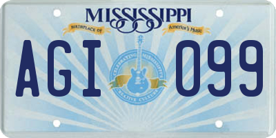 MS license plate AGI099