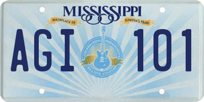 MS license plate AGI101