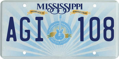 MS license plate AGI108
