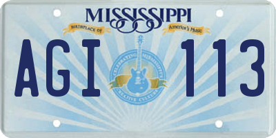 MS license plate AGI113