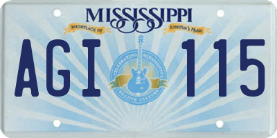 MS license plate AGI115