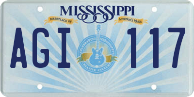 MS license plate AGI117