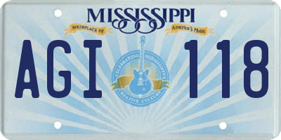 MS license plate AGI118