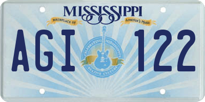 MS license plate AGI122