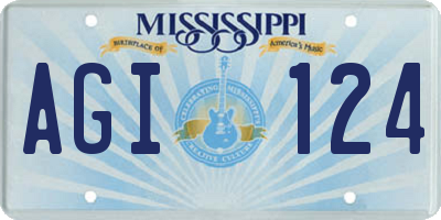 MS license plate AGI124
