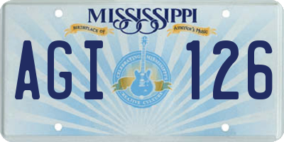 MS license plate AGI126