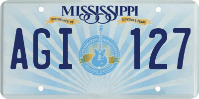 MS license plate AGI127
