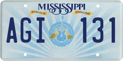 MS license plate AGI131