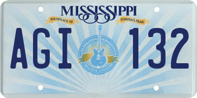MS license plate AGI132