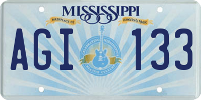 MS license plate AGI133