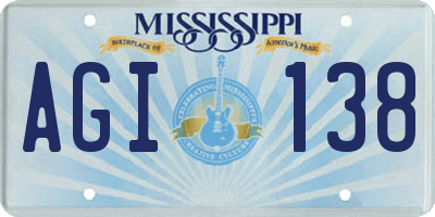 MS license plate AGI138