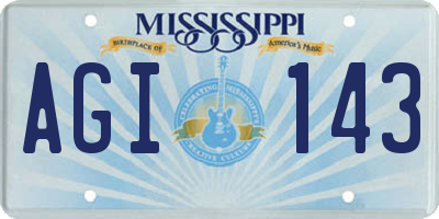 MS license plate AGI143