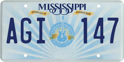 MS license plate AGI147
