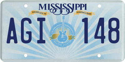 MS license plate AGI148
