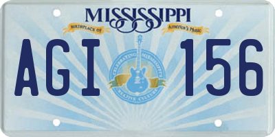 MS license plate AGI156