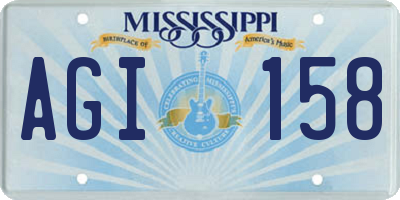 MS license plate AGI158
