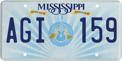 MS license plate AGI159