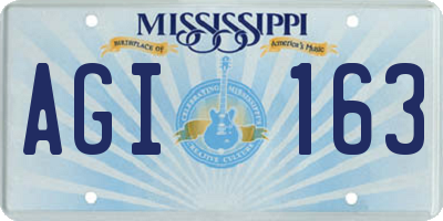 MS license plate AGI163