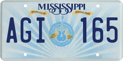 MS license plate AGI165