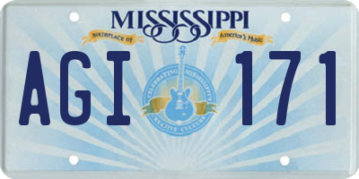 MS license plate AGI171