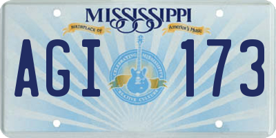 MS license plate AGI173