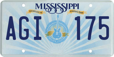 MS license plate AGI175