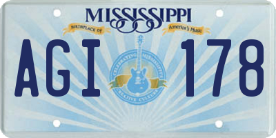 MS license plate AGI178