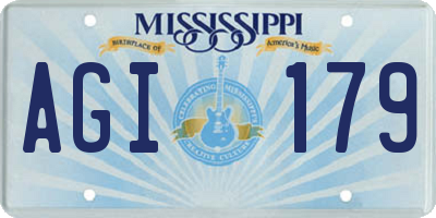 MS license plate AGI179