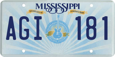 MS license plate AGI181