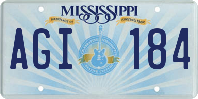 MS license plate AGI184