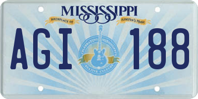 MS license plate AGI188