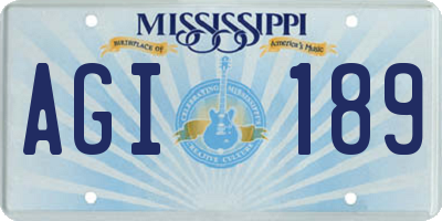 MS license plate AGI189
