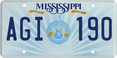 MS license plate AGI190