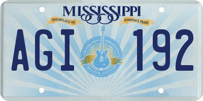 MS license plate AGI192