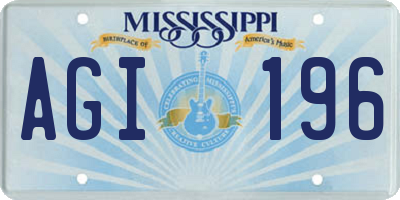 MS license plate AGI196
