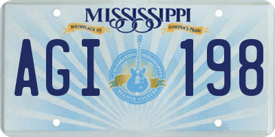 MS license plate AGI198