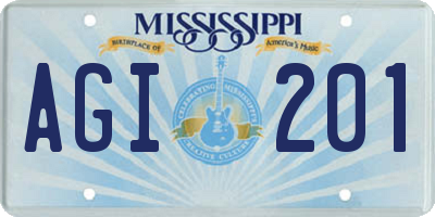 MS license plate AGI201
