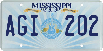 MS license plate AGI202