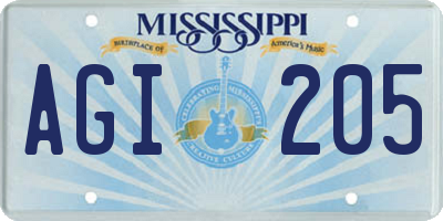 MS license plate AGI205