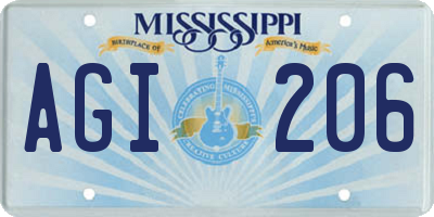 MS license plate AGI206