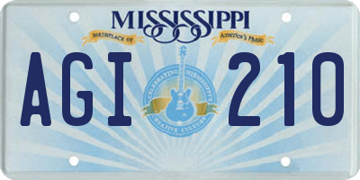MS license plate AGI210