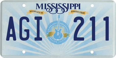 MS license plate AGI211