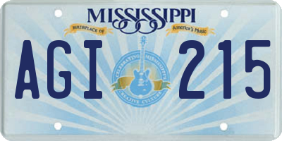 MS license plate AGI215