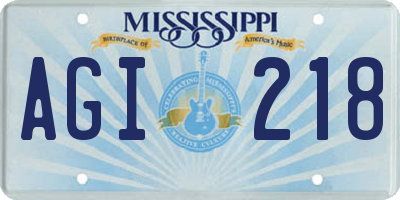 MS license plate AGI218