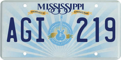 MS license plate AGI219