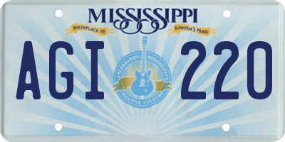 MS license plate AGI220