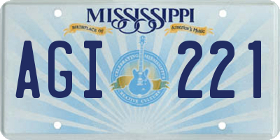 MS license plate AGI221