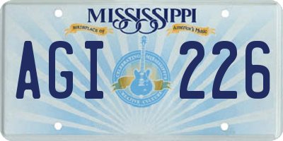 MS license plate AGI226